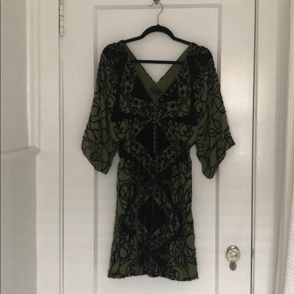 BCBG Max Azria Velvet Flocked Dress size M
